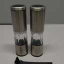 FORLIM Salt and Pepper Grinder Set with Dust Cover, Manual Pepper Mill with Adjustable Coarseness, Brushed Stainless Steel, Ceramic grinding core, 4.7oz Large Capacity, Spice Grinder (Set/Silver)