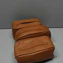 Travel Makeup Bag, PU Leather Cosmetic Bags for Women, Waterproof Portable Pouch Open Flat Toiletry Bag, Make up Organizer with Divider and Handle - Brown pack of 3