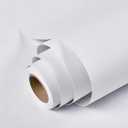 17.51in x400in White Wallpaper Peel and Stick Removable Modern White Contact Paper Self Adhesive Textured Decorative Wall Covering Bathroom Kitchen Cabinet Upgrade Thicker