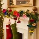XunYee 5.6 ft Wool Felt Flower Garland Hand Felted Flower Strings for Wedding Party Floral Decor Mantle Decorations(Colorful,1 Pack)