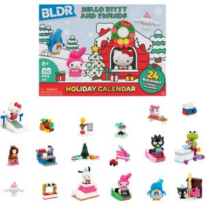 BLDR Hello Kitty and Friends 2025 Advent Calendar Building Set - 8 Buildable Minifigures & 16 Buildable Gifts - Kids and Sanrio Fans Ages 8+, 0134