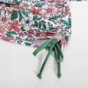 Maacie Maternity Athletic Tankini Swimsuits Two Piece Floral Print Ruched Tops with Shorts, Medium