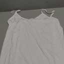 AUHEGN Women's Basic Adjustable Spaghetti Strap Cami Slip Mini Dress Size L White