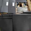 Manhattan Comfort Fortress Textured Metal 31.5" Garage Mobile Chest with 3 Full Extension Drawers in Charcoal Grey