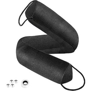 QUOLIX Triangle Under-Door Draft Stopper, 32" Noise Blocker, Weighted Weather Stripping, Gray Cotton & Polyester, Multi-Function Noise & Light Blocker, Black