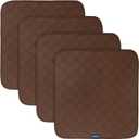 Waterproof Incontinence Chair Pads, 22" x 21" Wheelchair Reusable Seat Pads Cover, Washable Nursery Seat Protector, 4 Pack Brown