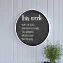 HBCY Creations 24" Round Whitewashed Wood Framed Wall Mounted Magnetic Chalkboards with Eraser and Chalk