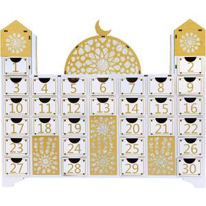 Ramadan Decorations, Wooden Countdown Calendar Mosque Advent Calendar Ramadan Decor Ramadan Gifts Eid Decor