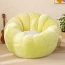 Pumpkin Bean Bag Sofa Chair for Adult, Beanbag Couch with Filler for Reading and Relaxation, Comfy and Lazy Sofa for Dorm, Apartment, Living Room and Bedroom, Grass Green