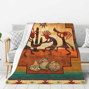 Southwest Native USA Fleece Blanket for Bed Or Sofa All Season Throw Blankets Anti-Pilling Flannel Ultra-Soft 80"X60"