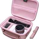 Camera Case Compatible with Sony Alpha ZV-E10 / ZV-1F / ZV-1 / ZV-1 II Vlog Camera with Shoulder Strap by LTGEM, Fits Vlogger Accessory Kit Tripod and Microphone, Rose Gold
