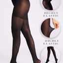 Unbelievable Durability Tights, Rip Resistant Pantyhose, Control Top 40D Semi Sheer Tights for Women, Medias Mujer (Small, Black)