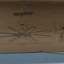 Newday 62 Inch Large Brushed Nickel Ceiling Fan with Light and Remote