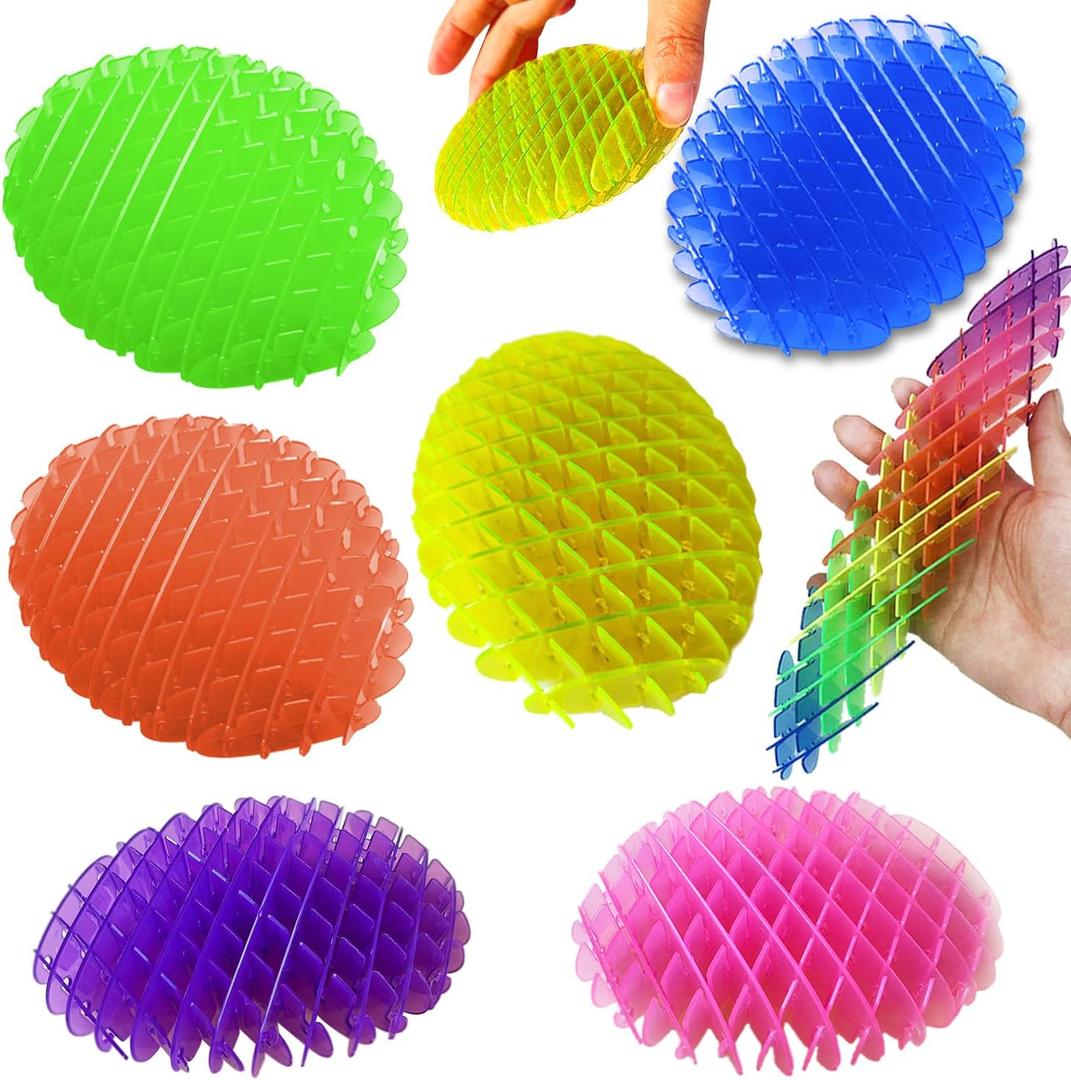 Fidget Worm Toy 7 PCS - Sensory Slug Fidget Toy,Multicolor Stress Relief Fidget Toys,Resistance Fidget Toys,Anxiety Relief Toys for Kids & Adults,Elastic Mesh Toys (7 Colors Packing)