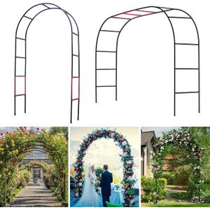 Thickened 0.7mm Tube Garden Arch Trellis - 4.6ft Wide x 7.9ft High or 7.6ft Wide x 6.4ft High - Garden Trellis for Climbing Plants - Stable Garden Arbor, Birthday Party Wedding Arch Decoration, 7.9ft Hx4.6ft W / 6.4ft Hx7.6ft W