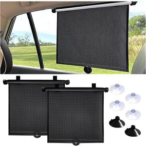 2PCS Car Window Shades for Baby, 18"15" Retractable Car Shades for Side Window with Suction Cups, Blocks Heat and UV Rays Glare Protection, Baby Auto Accessories for Cars House Office Window (Medium)