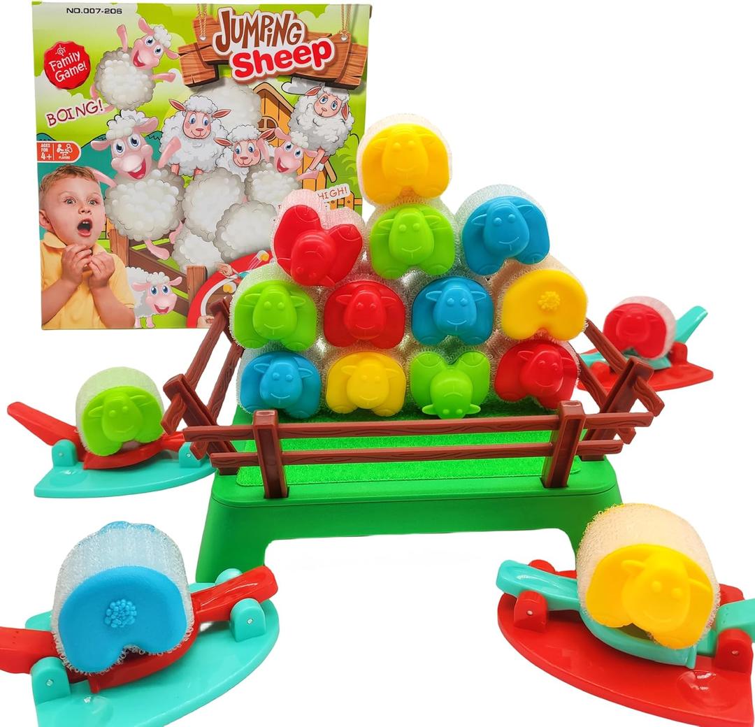 Jumping Sheep Board Game, Catapulting Sheep Game for 4-12 Kids, Sheep Shoot Tabletop Family Game,2-4 Players