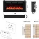 36" Electric Fireplaces Inserts, Recessed & Wall-Mounted Fireplace Heater with Thermostat, Multicolor Flames,Timer, Log & Crystal, 750/1500W