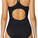 baleaf Women's Athletic Training Adjustable Strap One Piece Swimsuit (Black, S)