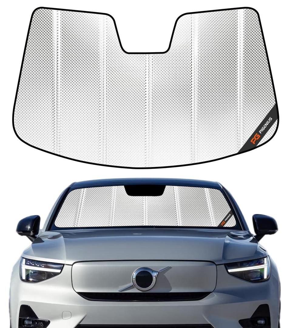 Pigenius Windshield Sun Shade for Volvo S60/V60/V60 Recharge/V60 Cross Country 2019-2026, Reflective Aluminum Film Front Window Sunshade