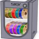 3D Printer Filament Storage Box with Thermo-Hygrometer - 2 Tiers Metal Filament Storage Rack with Cloth Cover,- 3D Filament Holder for Home, Office Workshop, Studio 20 Rolls - Grey