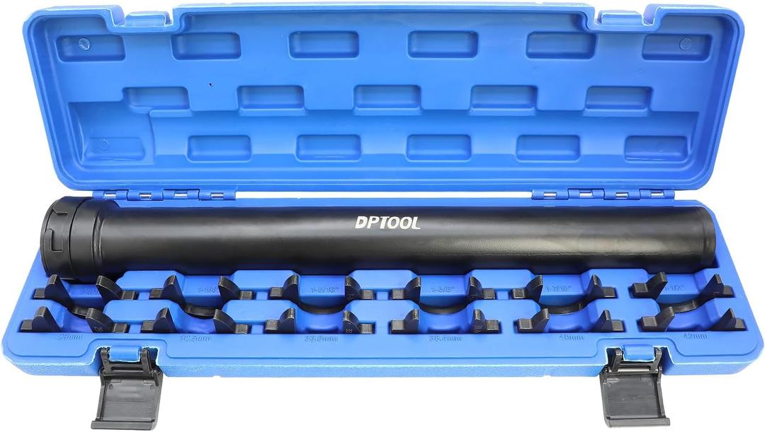 DPTOOL Inner Tie Rod Removal Tool Kit, Automotive Inner Tie Rod Tool Set with 12 Crowfoot Adapters, 1/2 Inch Drive Tube Tie Rods Tool, Suitable for Domestic & Import Cars