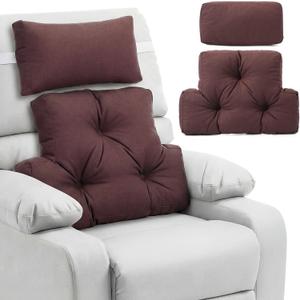 Novabright 2 Pcs Recliner Headrest Back Pillows for Back Support Pillow for Couch with Adjustable Recliners Pillow for Headrest for Chairs Sofa Couch and Bed(Brown)