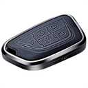 Black Leather and Aluminum Frame Smart Key Case Cover Compatible Cadillac Escalade ESV CT4 CT5 5 Button Keyless Car Remote Accessory