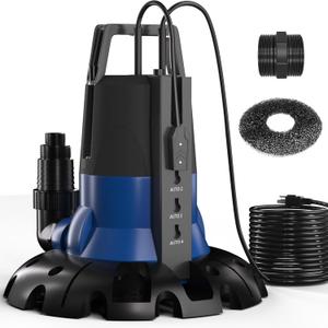 1/2 HP Automatic Pool Cover Pump 3148 GPH Submersible Sump Pump Inground & Above Ground, Heavy Duty Water Pump with 25 Feet Power Cord for Swimming Pool Garden Pond Basement Window Well