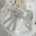 MEEDEE Silver Velvet Ribbon 1.5 Inch Single Face Nylon Velvet Ribbon 10 Yards Spool Grey Ribbons for Christmas Tree, Gift Wrappig, Rustic Wreath, Velvet Bow, Hair Bows, Crafts Supply, Home Decor