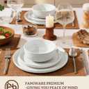 Stoneware Dinnerware Sets with Pasta Bowls, Dish Set for 6