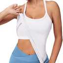 MathCat Workout Tank Tops for Women with Built in Bra, Sleeveless Gym Tops Seamless Racerback Athletic Yoga Shirts M