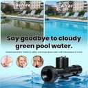 Upgraded Solar Pool Ionizer for Above Ground 4CH4002-R System Lonizer Copper Solor Powered Supplies Cleaner Main Access Power Swimming Chamber Replacement Ionization Controller Treatment