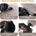 Maliton Inflatable Foot Rest Pillow for Travel,Kids Airplane Bed,Adjustable 3 Layers Height Leg Pillow of Air Travel Essentials,Car, Office, Home - Fast Inflation (Grey)