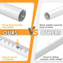 FVONZN Tension Curtain Rod 43-104 Inches Extra Long White Heavy Duty