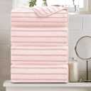 4 Piece Pink Cabana Stripe Large Bath Towels 35"x70" Oversized Bath Sheet Super Soft Breathable Jumbo Bathroom Towels Highly Absorbent Shower Towel Quick Dry Beach Chair Towel Spa Gym Hotel Towel Set