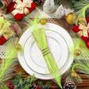 12PCS Christmas Tree Topper, 17 Inch Christmas Tree Decorations Green Curly Xmas Tree Picks with Gold Balls Elf Ornaments Stems for Xmas Tree Decor Wreath Party Gift