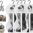 Wig Storage Bag with Hanger, 5-Pack Hourglass-Shaped Dust-Proof Organizer with Clear Window - for Long Synthetic & Human Hair Wigs, Travel & Home Closet Storage Solution (4 Colors) (White)