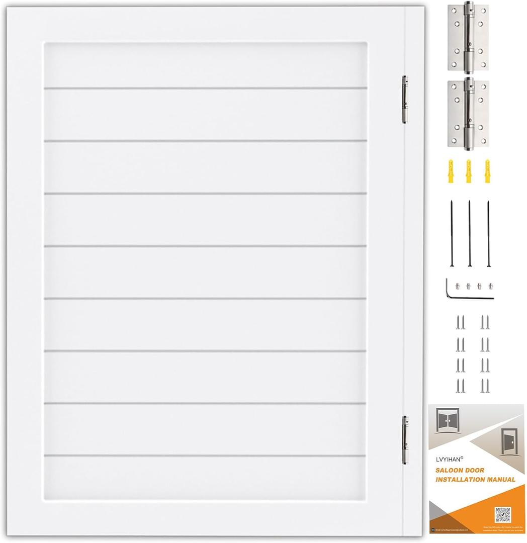 Swinging Doors 30/32/36 in Wide, Modern Saloon Half Door for House, Kitchen, Interior Wood Cafe Door with Hardware, Western Style Premade Bar Doors