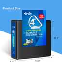 ViVin Durable 4 inch D Ring View Binder, Large 4" Slant-D Ring with 835-Sheet Capacity, Fit 8.5" x 11" Paper, 6 Pack(Black)