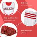 Women's Cheerleader Costume Outfit Cheer Dress with Pom Poms & Retro Striped Socks for Halloween Sports Events Theme Parties (Red, XS)
