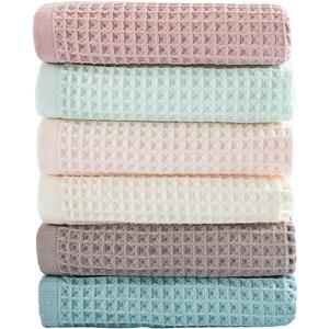 6 Pack Waffle Weave Dish Cloths, 13x13 Inch 100% Cotton Kitchen Towels for Washing Dishes - Super Absorbent, Quick Drying Dish Rags (Mixed Colors)