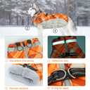 Lelepet Warm Dog Winter Coat Dog Coats for Large Dogs Waterproof Dogs Jacket with Harness Built in Reflective Cold Weather Coats Zip-Up Winter Fleece Vest Snowsuit Boston Terrier Orange Plaid L