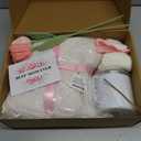 Mothers Day Gifts for Mom from Daughter Son Child, Mother Day Gift Basket for Stepmom, Mother-in-Law, Best Mom Ever Gift Box Set with Blanket Coffee Mug Socks Crochet Tulips Flower