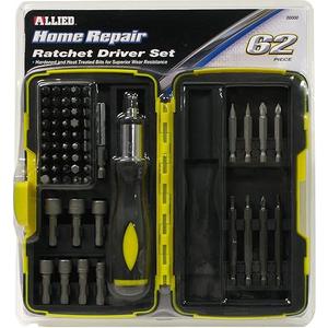 Allied Tools 66527 Home Repair 62 Piece Ratcheting Driver Set