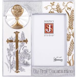 8" Resin My First Communion Photo Frame with Gold and Silver Finish