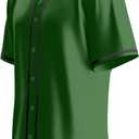 Baseball Jersey for Men,Blank Baseball Jerseys Shirts Short Sleeve Hip Hop Sports Casual Button-Down Uniforms (Green, XXL)