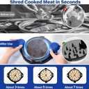 Chicken Shredder Tool Twist Meat Shredder Large-Meat Masher for Chicken Breast Ground Beef Pork with Up-grated Stainless Steel Spikes Kitchen Gadgets Essentials (Blue&Black)