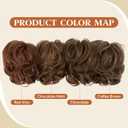 Claw Clip Short Ponytail Messy Bun Hair Piece Bendable Hair Branch Extensions Fluffy Wavy Curly Synthetic Versatile Coffee Brown Hairpieces