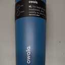 Owala SmoothSip Slider Insulated Stainless Steel Coffee Tumbler, Reusable Iced Coffee Cup, Hot Coffee Travel Mug, BPA Free 20 oz, Grey/Blue (High Dive)